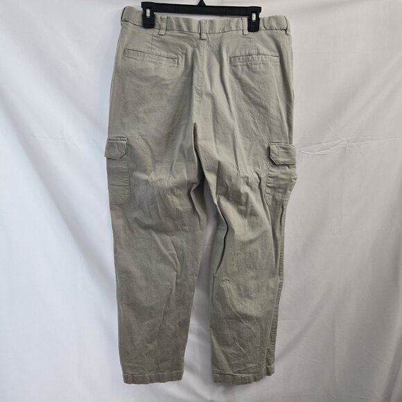Haggar Pants Mens 36 X 30 Beige Khaki Classic Fit Cotton Blend Cargo Workwear - Picture 7 of 9